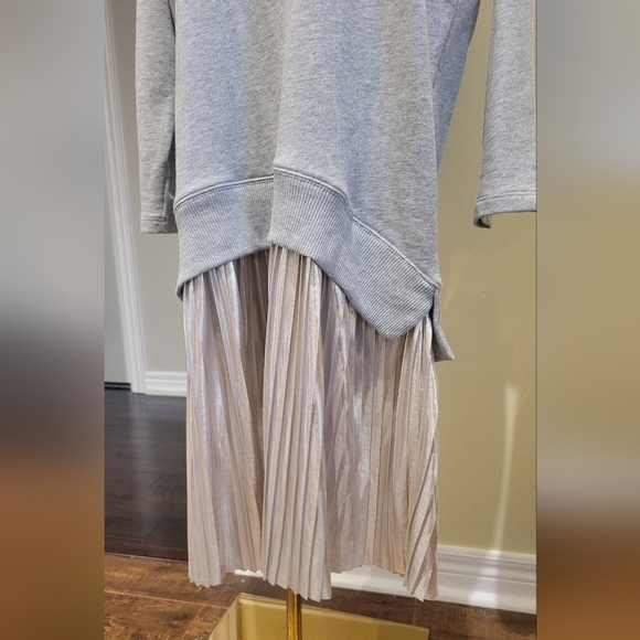 ZARA sweatshirt midi dress with metallic skirt in size M - Picture 4 of 7